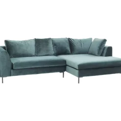 Sofas & Couches|KARE Design Ecksofa Gianni Velvet Dunkelgrun Rechts Schwarz