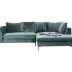 Sofas & Couches|KARE Design Ecksofa Gianni Velvet Dunkelgrun Rechts Schwarz