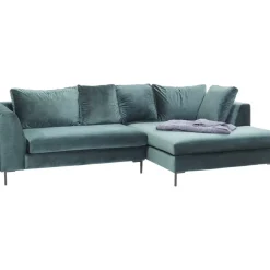 Sofas & Couches|KARE Design Ecksofa Gianni Velvet Dunkelgrun Rechts Schwarz