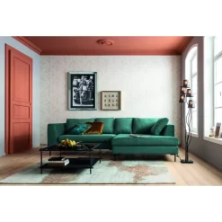 Sofas & Couches|KARE Design Ecksofa Gianni Velvet Dunkelgrun Rechts Schwarz