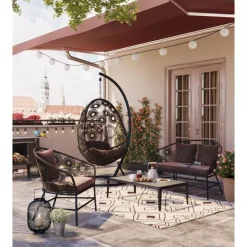 Outdoormöbel|KARE Design Hangesessel Ibiza Braun