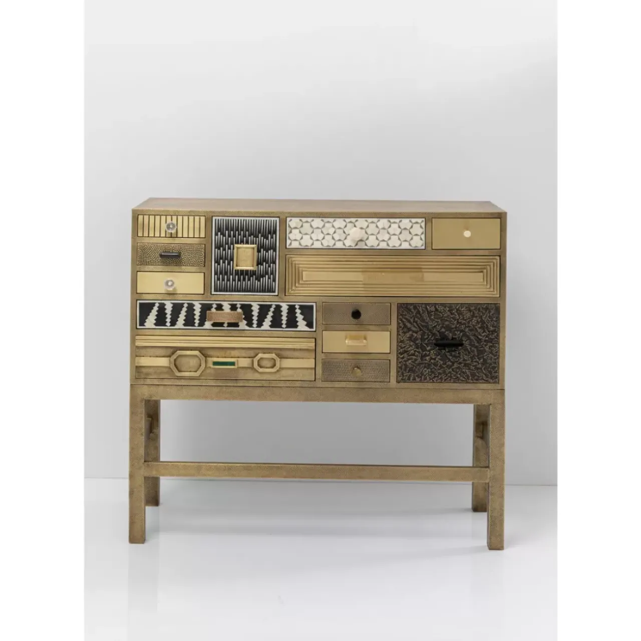 Kommoden & Sideboards|KARE Design Hochkommode Chalet Gold 13 Schube