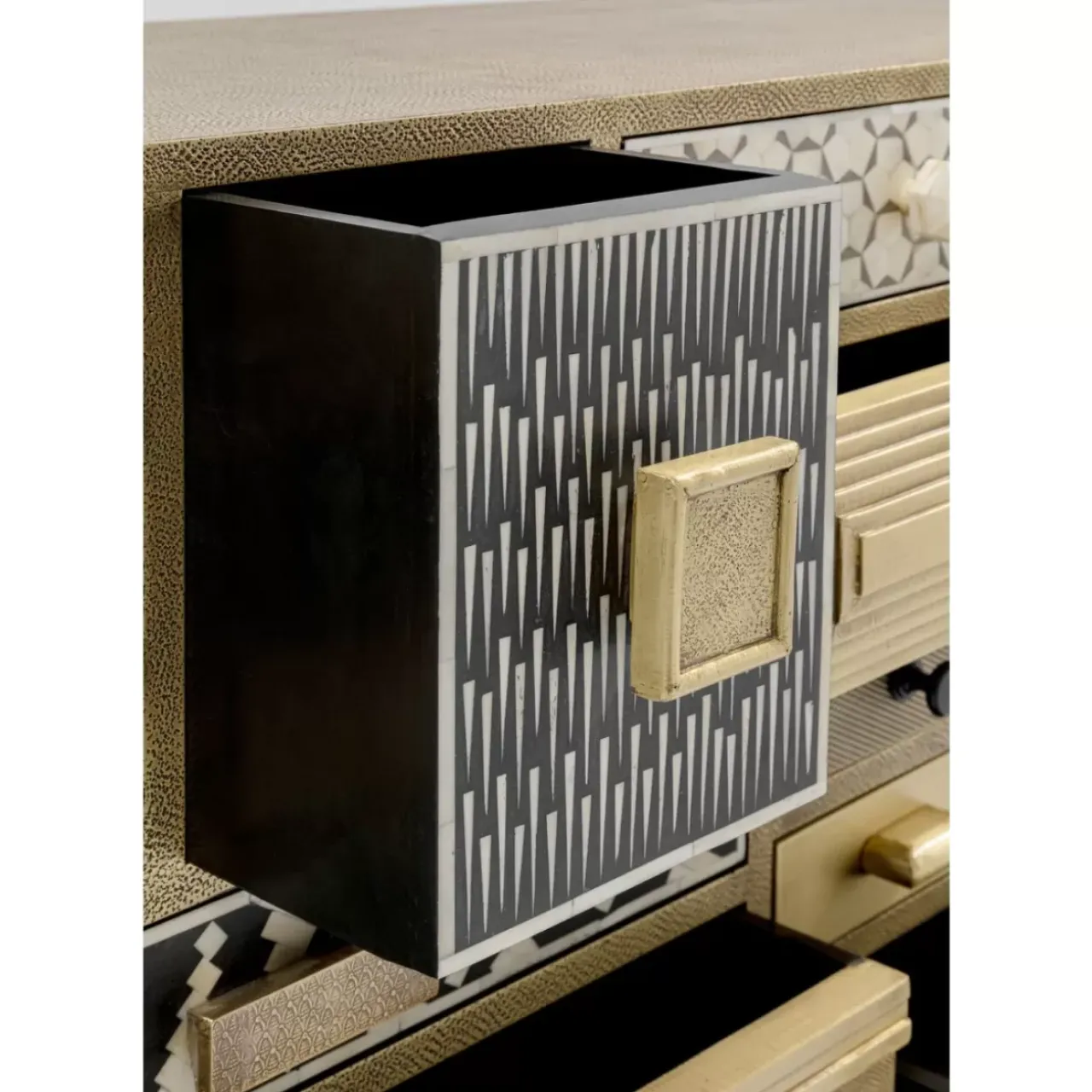 Kommoden & Sideboards|KARE Design Hochkommode Chalet Gold 13 Schube