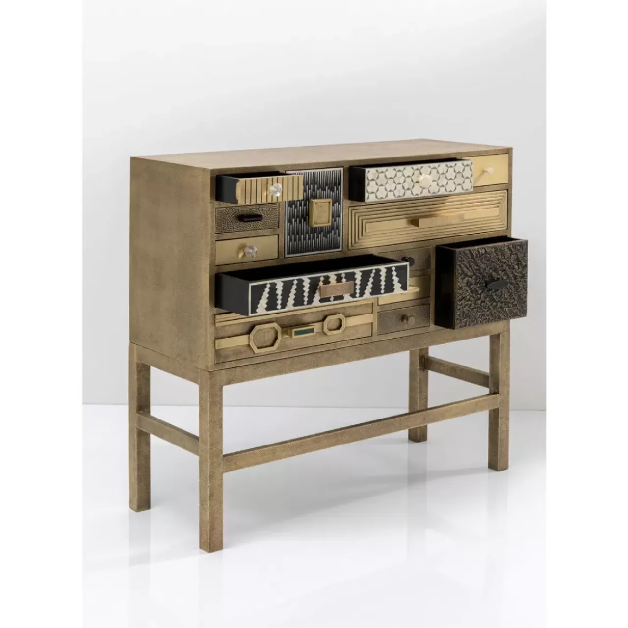 Kommoden & Sideboards|KARE Design Hochkommode Chalet Gold 13 Schube