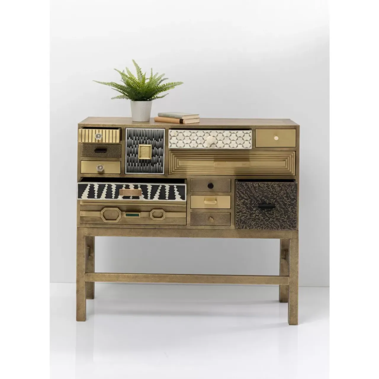 Kommoden & Sideboards|KARE Design Hochkommode Chalet Gold 13 Schube