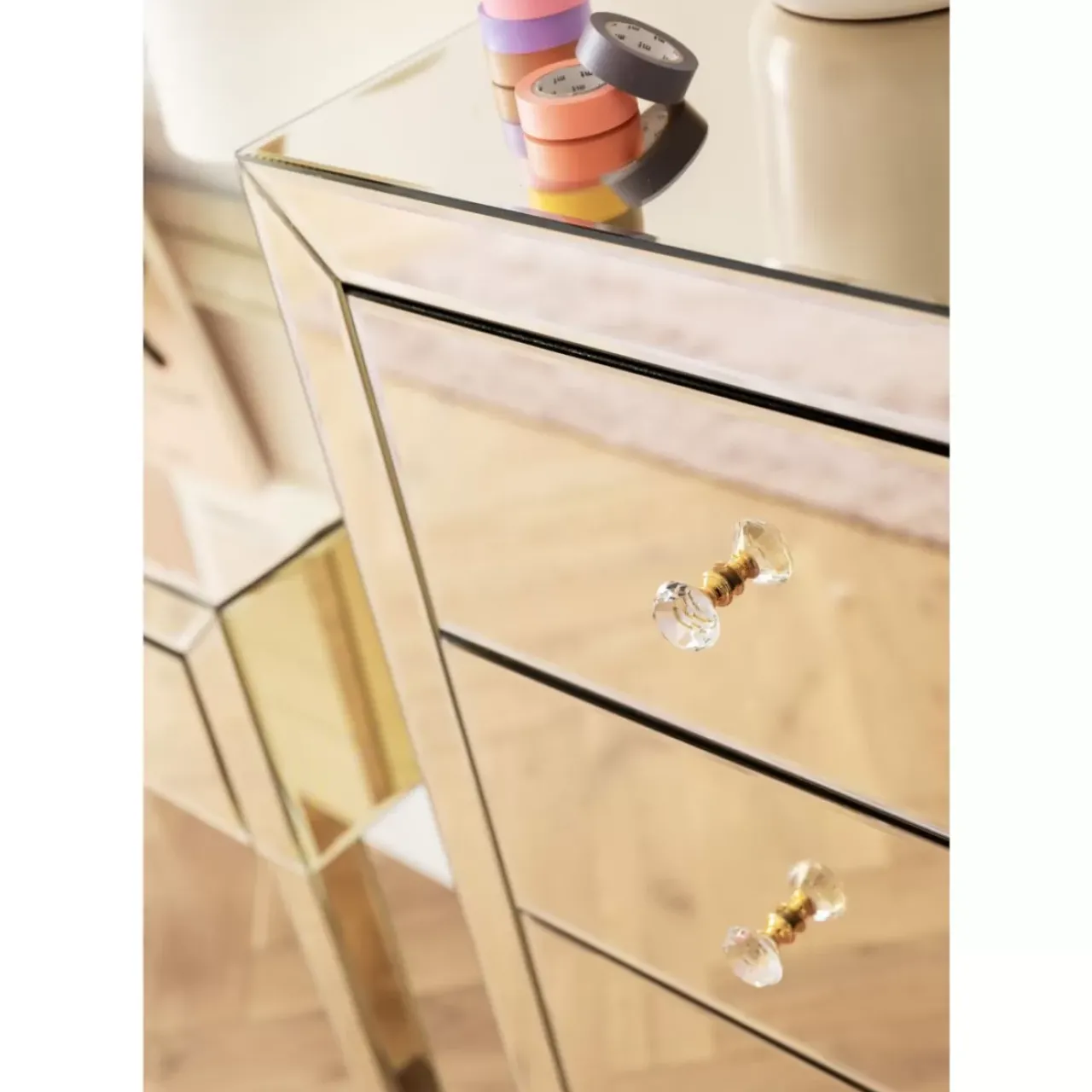Kommoden & Sideboards|KARE Design Hochkommode Luxury Champagne 5 Schube