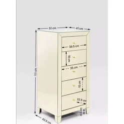 Kommoden & Sideboards|KARE Design Hochkommode Luxury Champagne 5 Schube