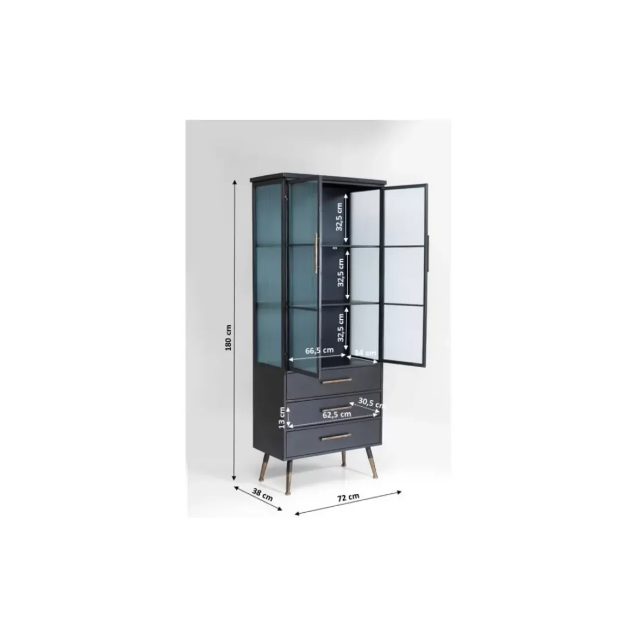 Regale|KARE Design Hochschrank La Gomera 2 Turen 3 Schube