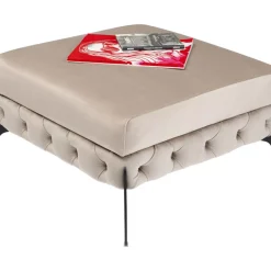 Sitzbänke|KARE Design Hocker Bellissima Velvet Beige 80Cm