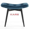 Sitzbänke|KARE Design Hocker Black Vicky Velvet Petrol 46X59Cm
