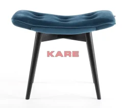 Sitzbänke|KARE Design Hocker Black Vicky Velvet Petrol 46X59Cm