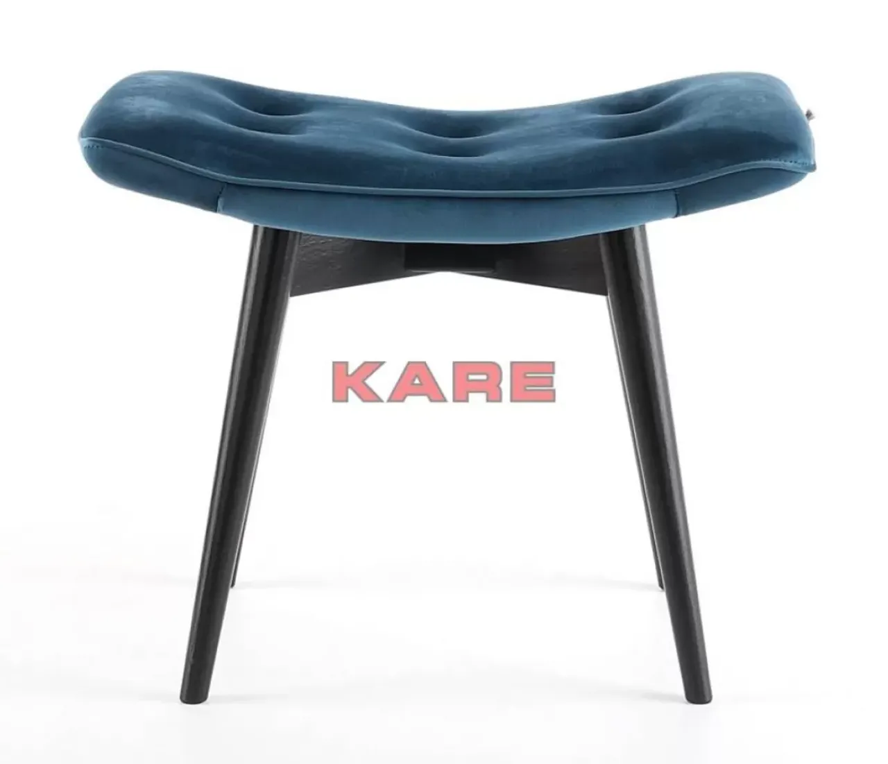 Sitzbänke|KARE Design Hocker Black Vicky Velvet Petrol 46X59Cm