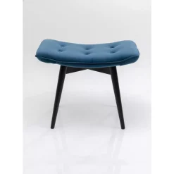 Sitzbänke|KARE Design Hocker Black Vicky Velvet Petrol 46X59Cm