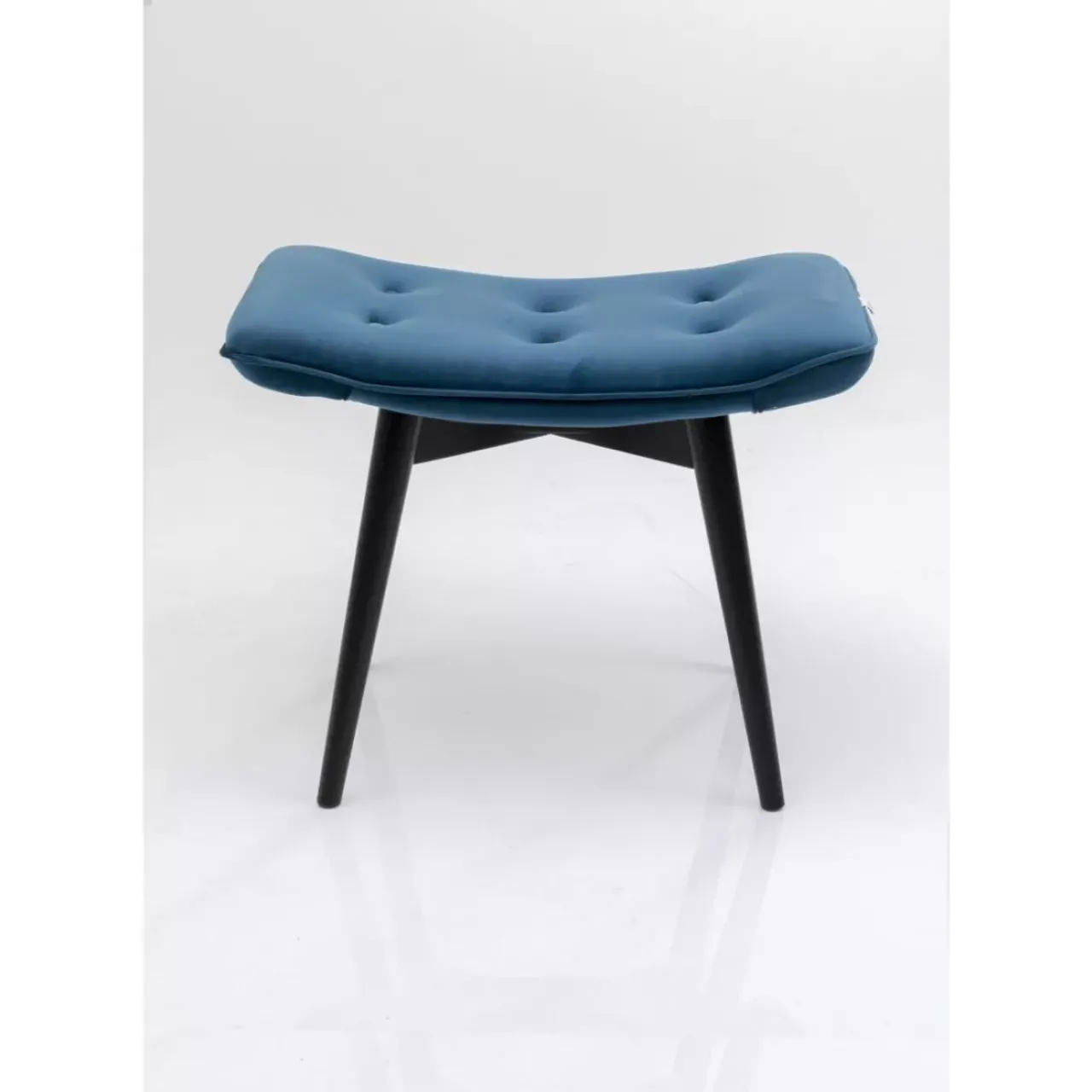 Sitzbänke|KARE Design Hocker Black Vicky Velvet Petrol 46X59Cm