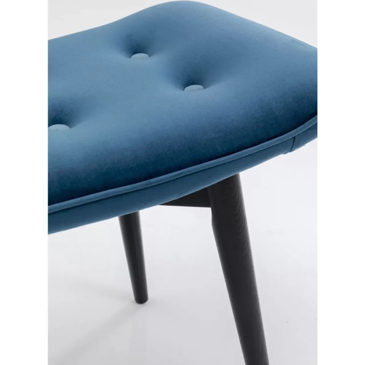 Sitzbänke|KARE Design Hocker Black Vicky Velvet Petrol 46X59Cm