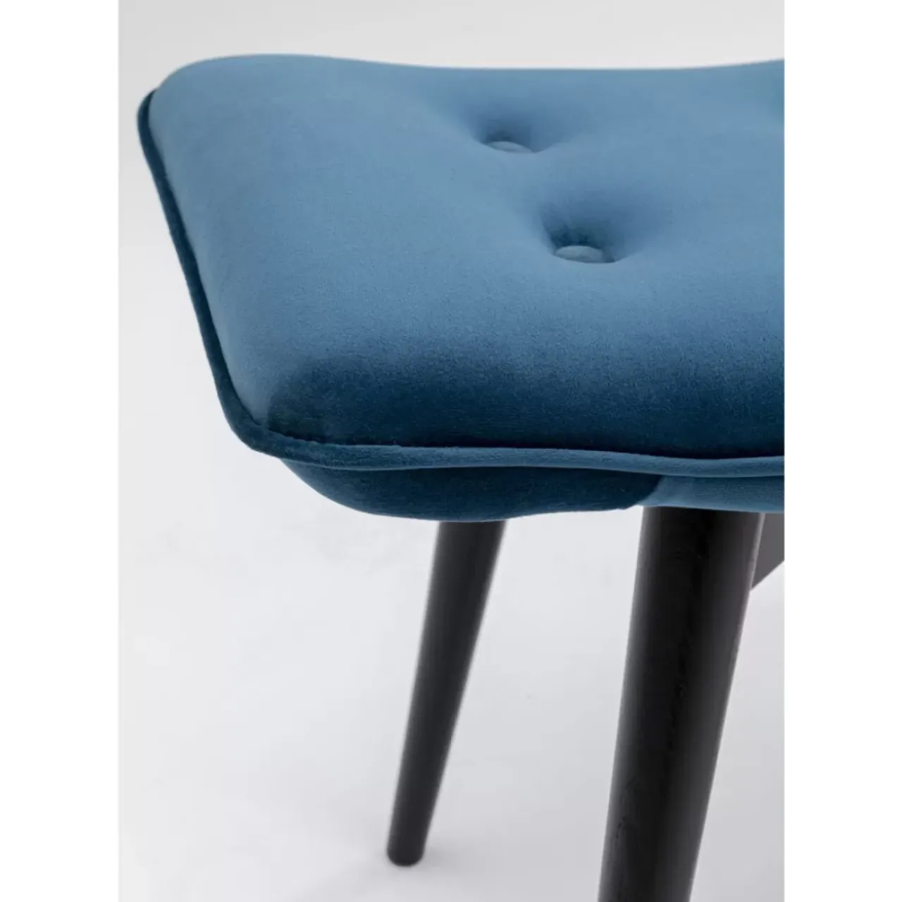 Sitzbänke|KARE Design Hocker Black Vicky Velvet Petrol 46X59Cm