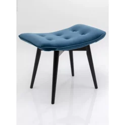 Sitzbänke|KARE Design Hocker Black Vicky Velvet Petrol 46X59Cm