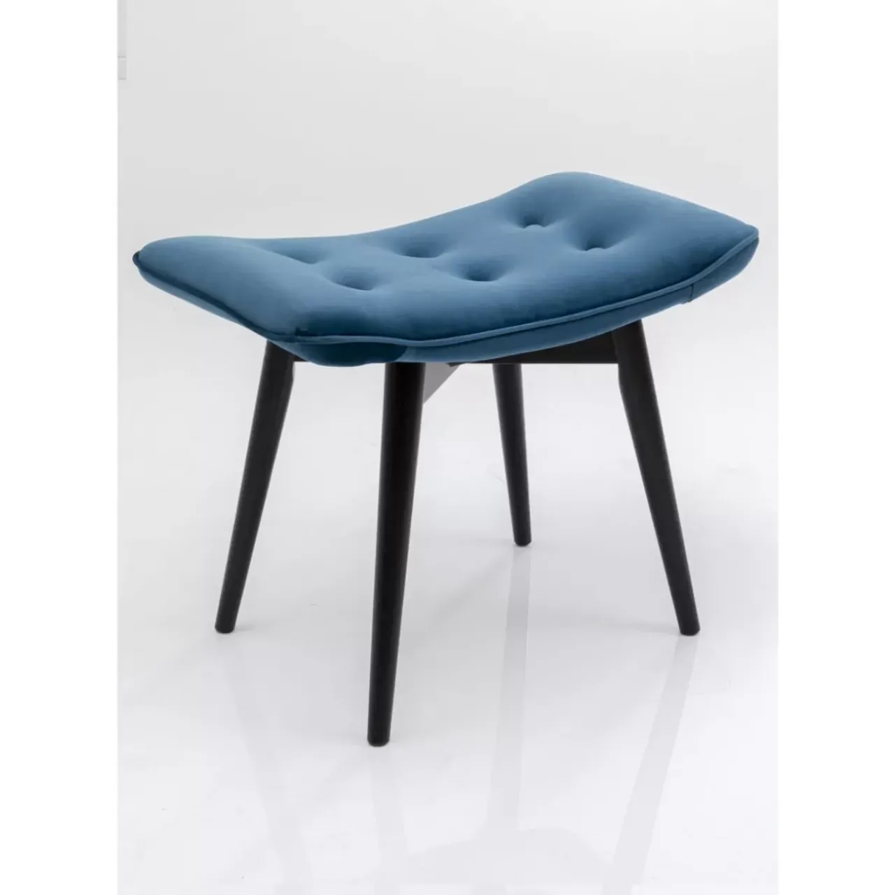 Sitzbänke|KARE Design Hocker Black Vicky Velvet Petrol 46X59Cm