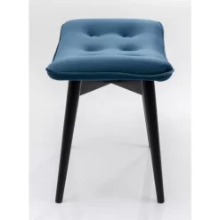 Sitzbänke|KARE Design Hocker Black Vicky Velvet Petrol 46X59Cm