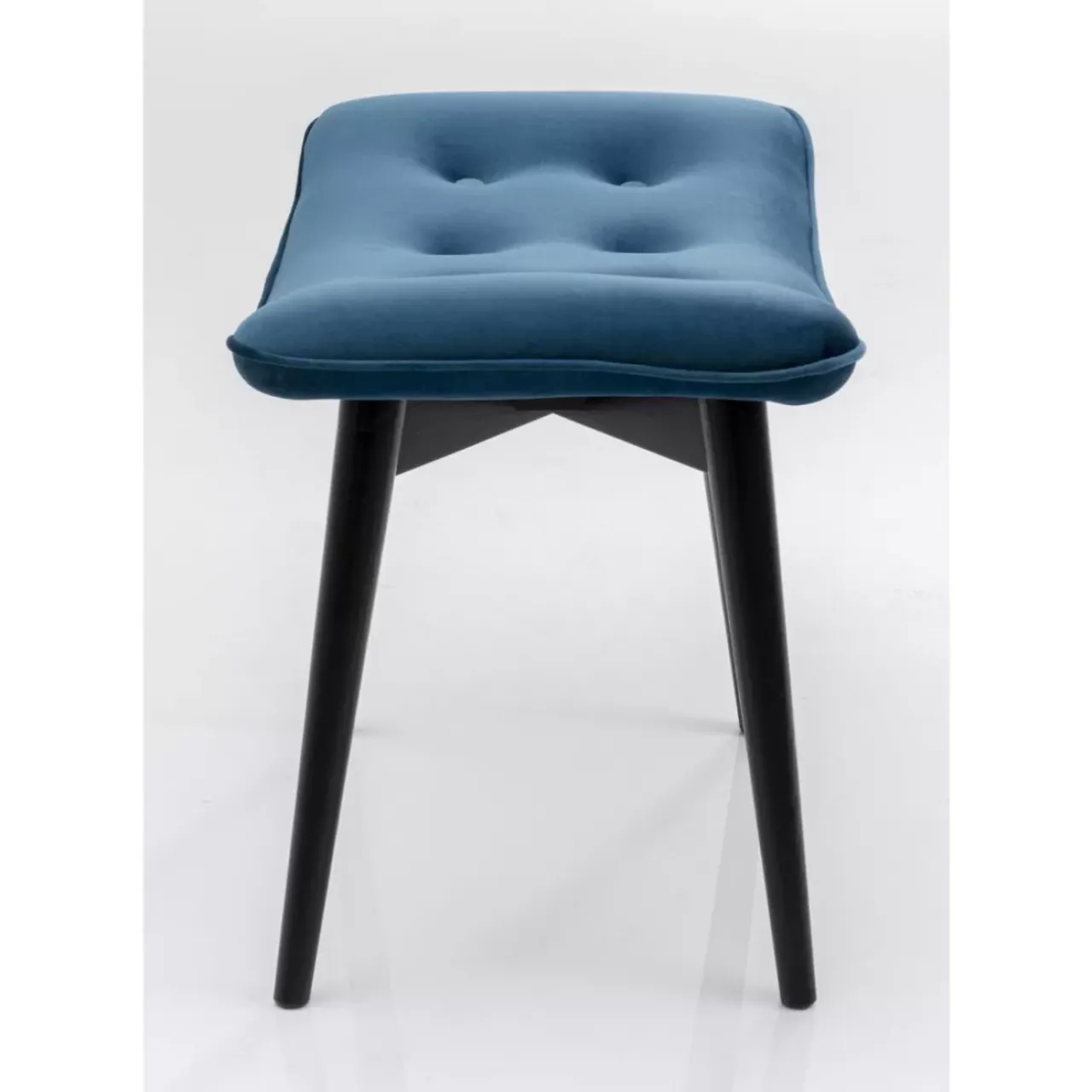 Sitzbänke|KARE Design Hocker Black Vicky Velvet Petrol 46X59Cm