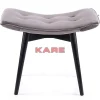 Sitzbänke|KARE Design Hocker Black Vicky Velvet Grau 46X59Cm
