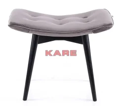 Sitzbänke|KARE Design Hocker Black Vicky Velvet Grau 46X59Cm