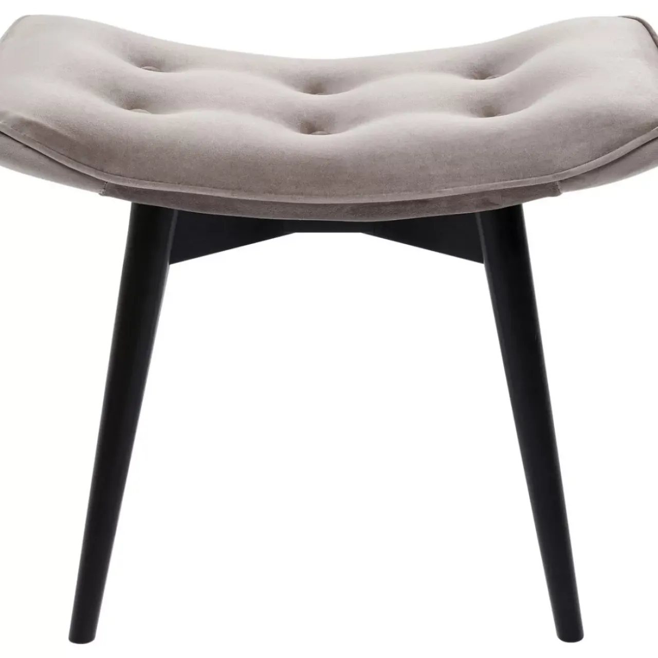 Sitzbänke|KARE Design Hocker Black Vicky Velvet Grau 46X59Cm