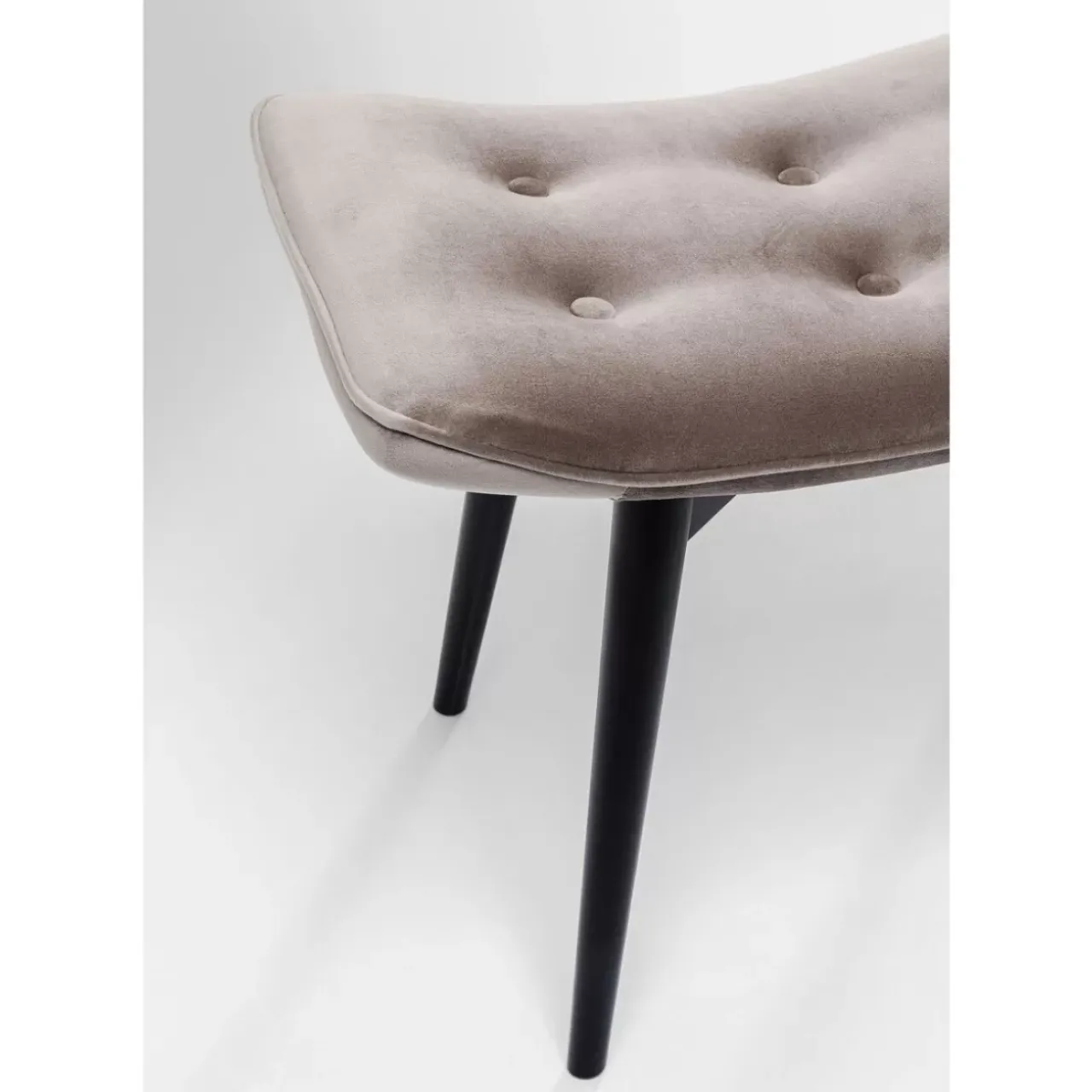 Sitzbänke|KARE Design Hocker Black Vicky Velvet Grau 46X59Cm