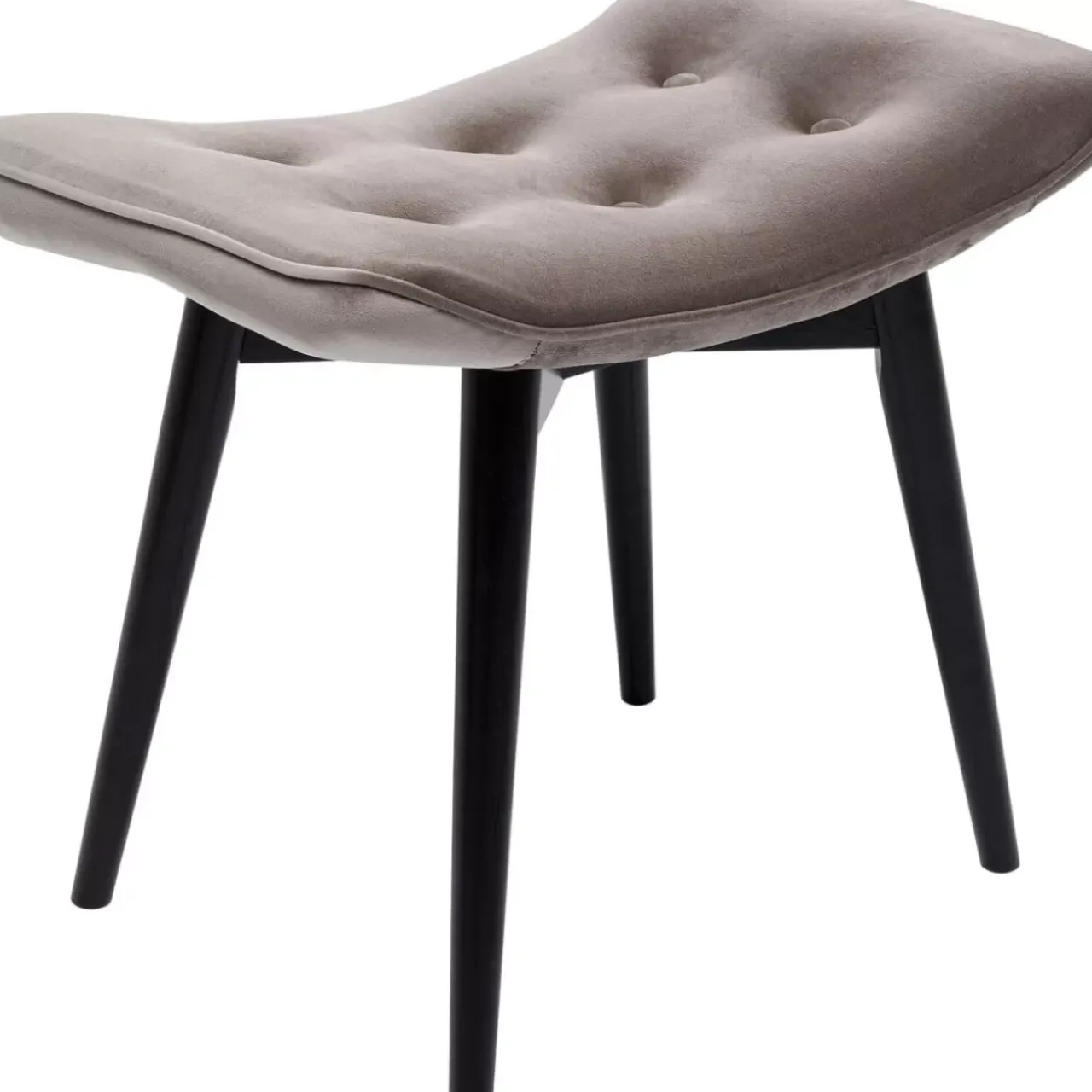 Sitzbänke|KARE Design Hocker Black Vicky Velvet Grau 46X59Cm