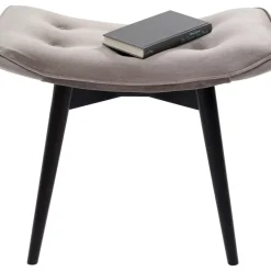 Sitzbänke|KARE Design Hocker Black Vicky Velvet Grau 46X59Cm