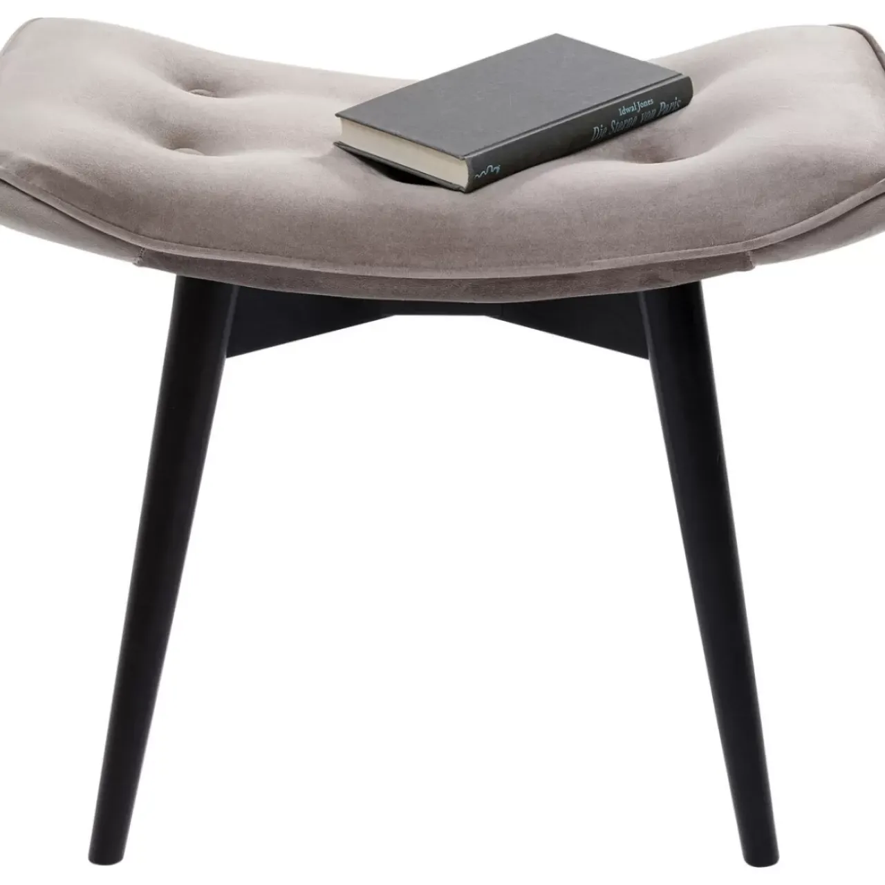 Sitzbänke|KARE Design Hocker Black Vicky Velvet Grau 46X59Cm