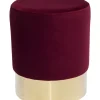 Sitzbänke|KARE Design Hocker Cherry Bordeaux Brass O35Cm