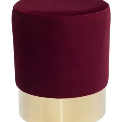 Sitzbänke|KARE Design Hocker Cherry Bordeaux Brass O35Cm