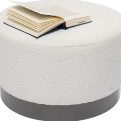 Sitzbänke|KARE Design Hocker Cherry Boucle Creme Smoke O55Cm