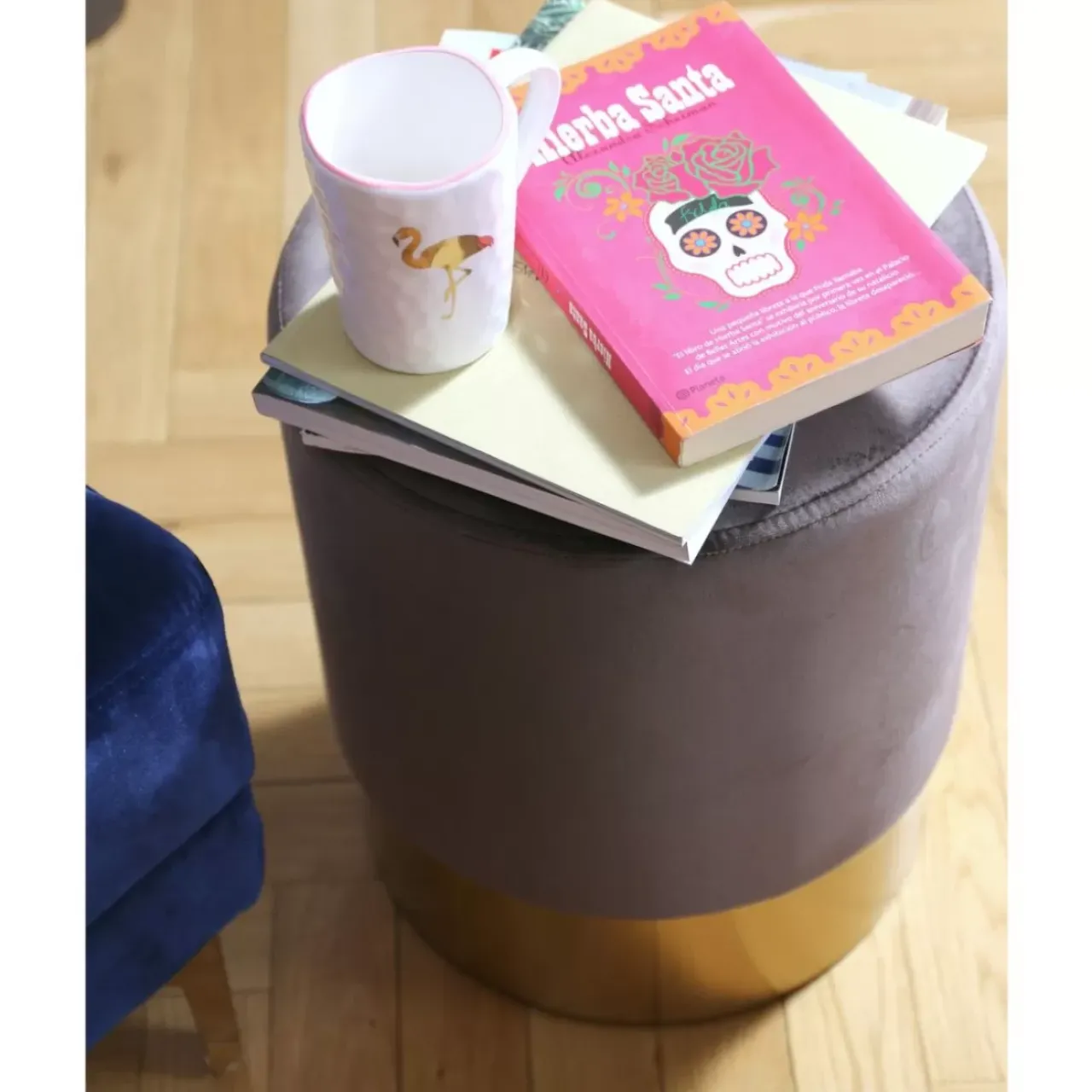 Sitzbänke|KARE Design Hocker Cherry Braun Brass O35Cm