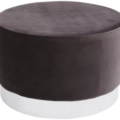 Sitzbänke|KARE Design Hocker Cherry Dunkelgrau Silver O55Cm