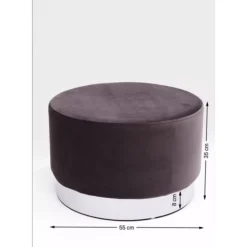 Sitzbänke|KARE Design Hocker Cherry Dunkelgrau Silver O55Cm