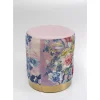 Sitzbänke|KARE Design Hocker Cherry Flower Rosa Brass O32Cm