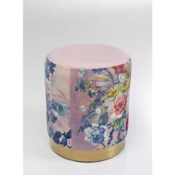 Sitzbänke|KARE Design Hocker Cherry Flower Rosa Brass O32Cm