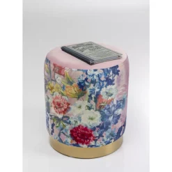 Sitzbänke|KARE Design Hocker Cherry Flower Rosa Brass O32Cm