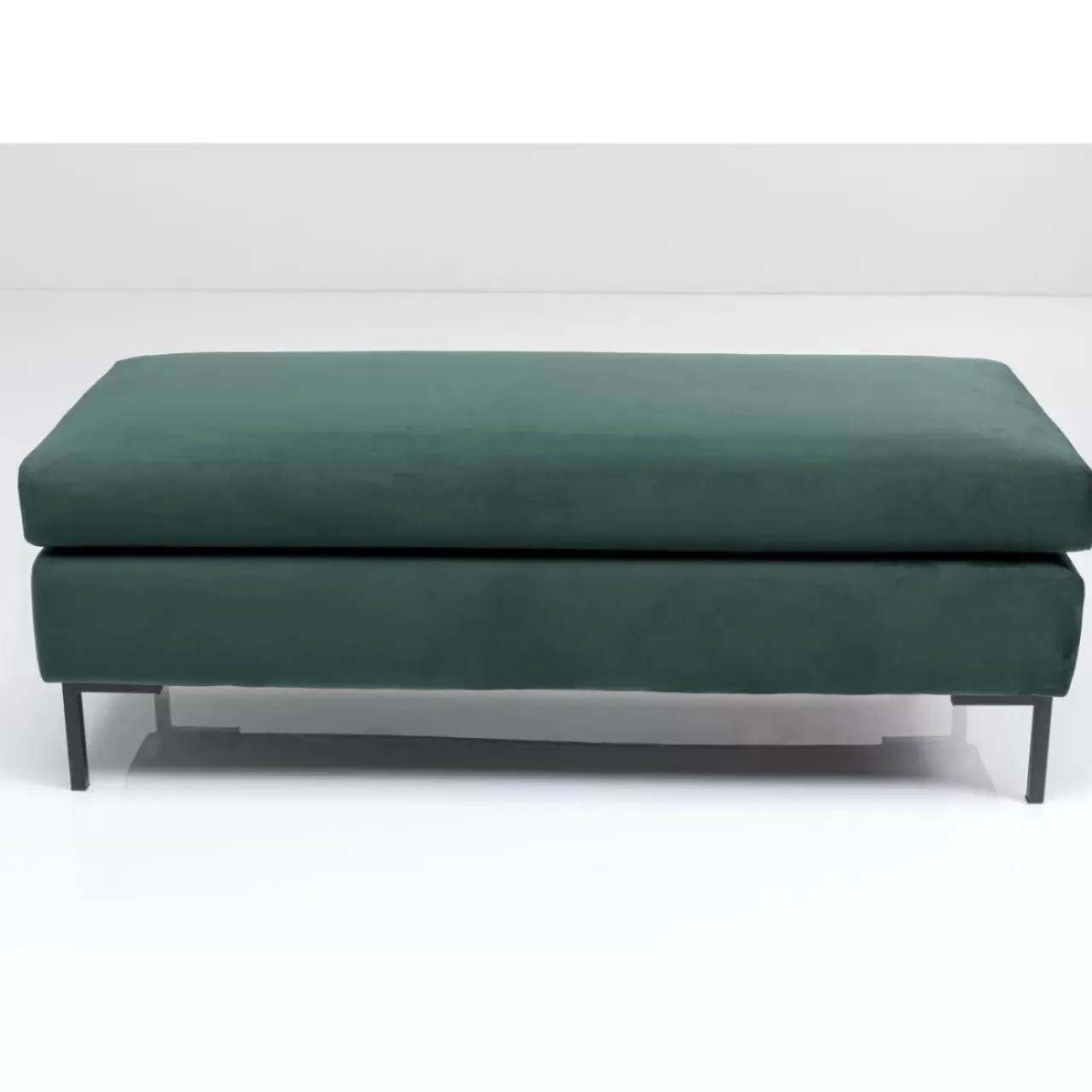 Sitzbänke|KARE Design Hocker Gianni Velvet Dunkelgrun Schwarz