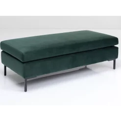 Sitzbänke|KARE Design Hocker Gianni Velvet Dunkelgrun Schwarz