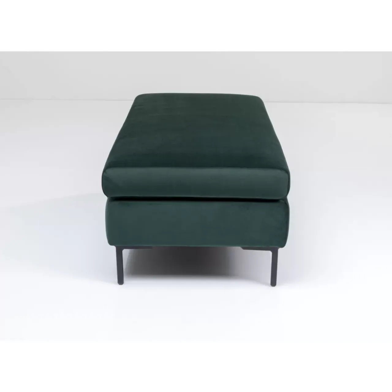 Sitzbänke|KARE Design Hocker Gianni Velvet Dunkelgrun Schwarz