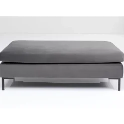 Sitzbänke|KARE Design Hocker Gianni Velvet Grau Schwarz