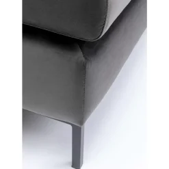 Sitzbänke|KARE Design Hocker Gianni Velvet Grau Schwarz