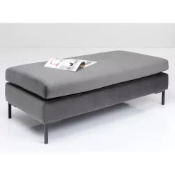 Sitzbänke|KARE Design Hocker Gianni Velvet Grau Schwarz