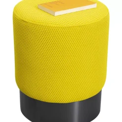 Sitzbänke|KARE Design Hocker Jody Gelb Mesh Schwarz O35Cm