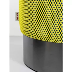 Sitzbänke|KARE Design Hocker Jody Gelb Schwarz Mesh Schwarz O35Cm