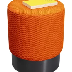 Sitzbänke|KARE Design Hocker Jody Orange Mesh Schwarz O35Cm