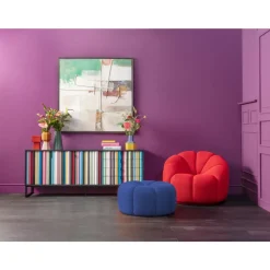 Sitzbänke|KARE Design Hocker Peppo Lounge Blau O80Cm